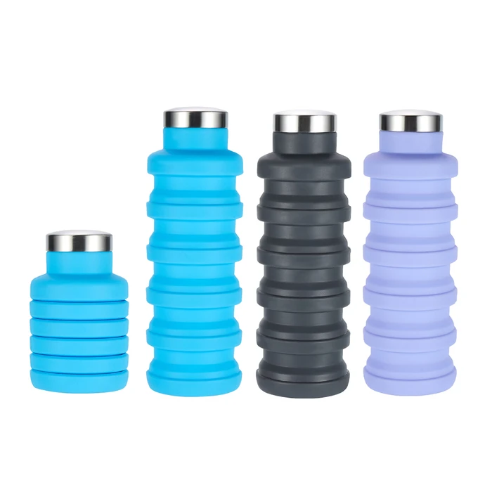 CAMPCOOL Collapsible Silicone Bottle 500ml with Clasp - Assorted Colors