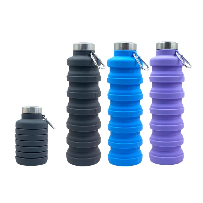 CAMPCOOL Silicone Foldable Bottle 700ml with Leak-proof Lid - Various Colors