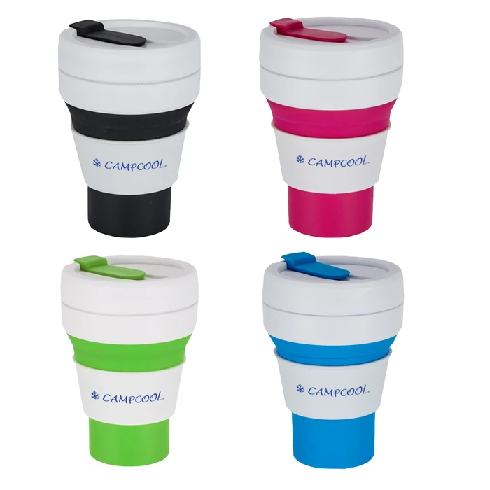 CAMPCOOL Silicone Foldable Cup 475ml with Silicone Straw - Various Colors