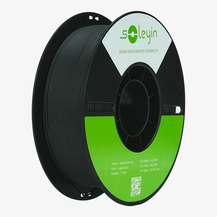 3D Printer Filament Creality Soleyin Ultra PLA Matte Black 1 kg Spool,1.75 mm