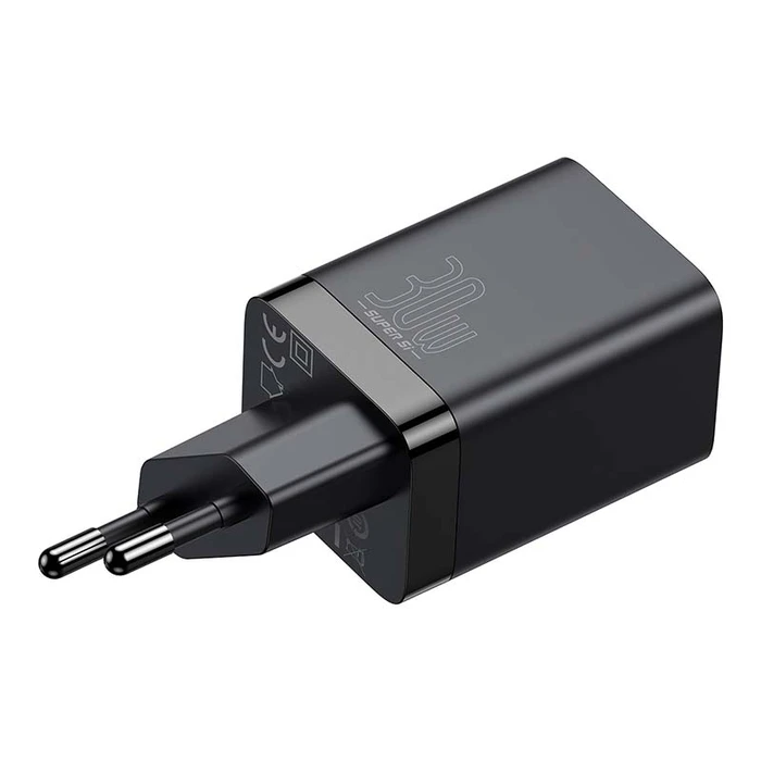 Φορτιστής Πρίζας Baseus Super Si Pro Quick USB + USB-C 30W (black)