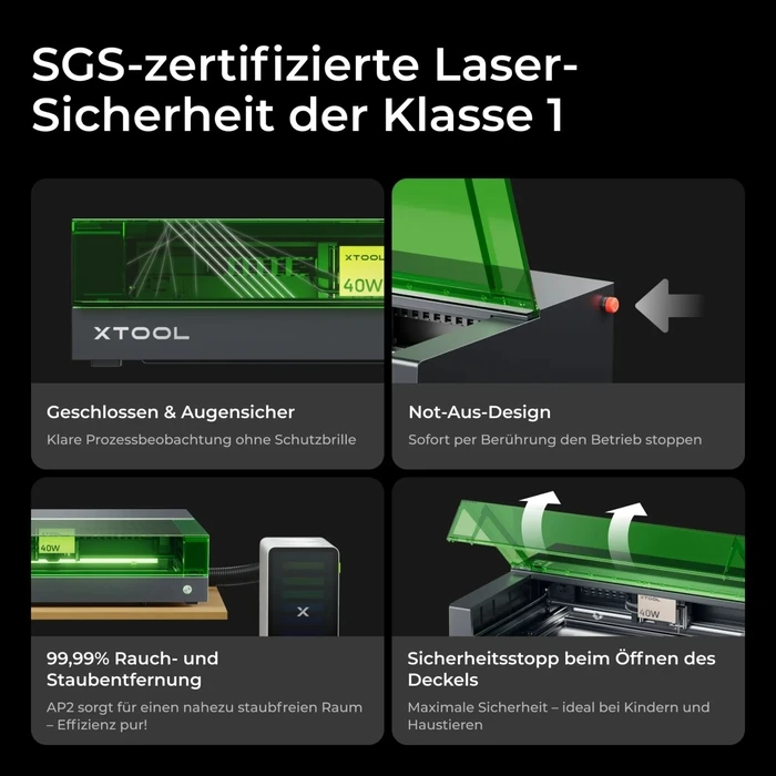 Xtool S1 40W Laser Χαράκτης (Dark, Class 1)