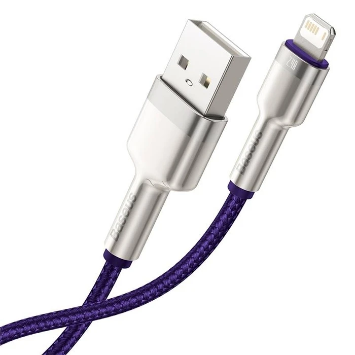 Καλώδιο USB to Lightning Baseus Cafule 2.4A 1m (purple)
