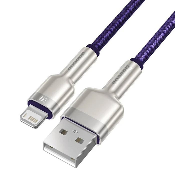 Καλώδιο USB to Lightning Baseus Cafule 2.4A 1m (purple)