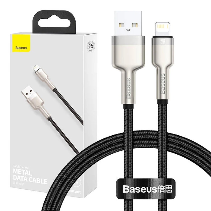 Καλώδιο USB to Lightning Baseus Cafule 2.4A 0 25m (black)