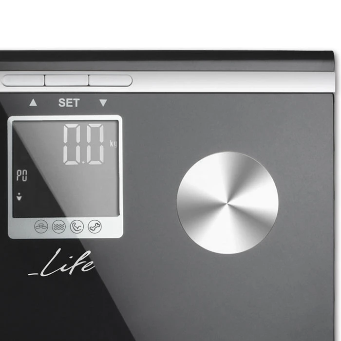 Ζυγαριά Μπάνιου Life Γυάλινη Ηλεκτρονική Με Λιπομέτρηση, 5 Σε 1