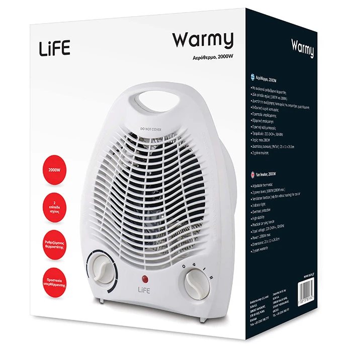 Αερόθερμο Life Warmy 1000W/2000W.