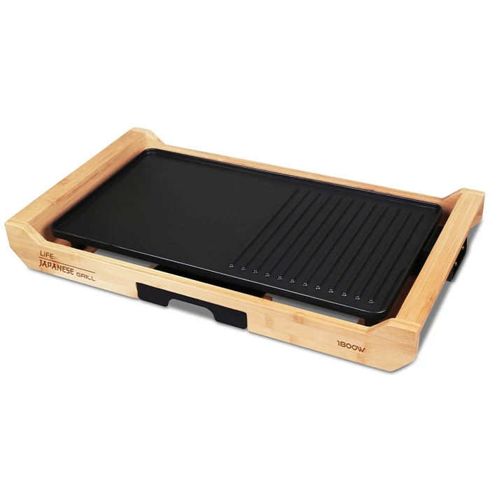 Ηλεκτρική Γκριλιέρα Life Teppanyaki Με Πλαίσιο Από Bamboo, 1800W