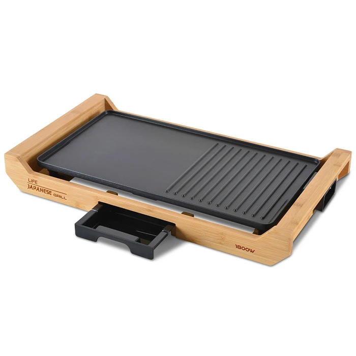 Ηλεκτρική Γκριλιέρα Life Teppanyaki Με Πλαίσιο Από Bamboo, 1800W