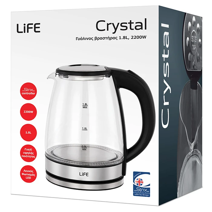 Βραστήρας Life Crystal 1.8l