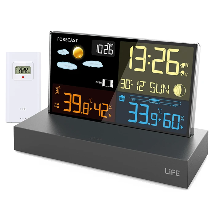 Μετεωρολογικός Σταθμός Life με frameless οθόνη και ασύρματο εξωτερικό αισθητήρα.