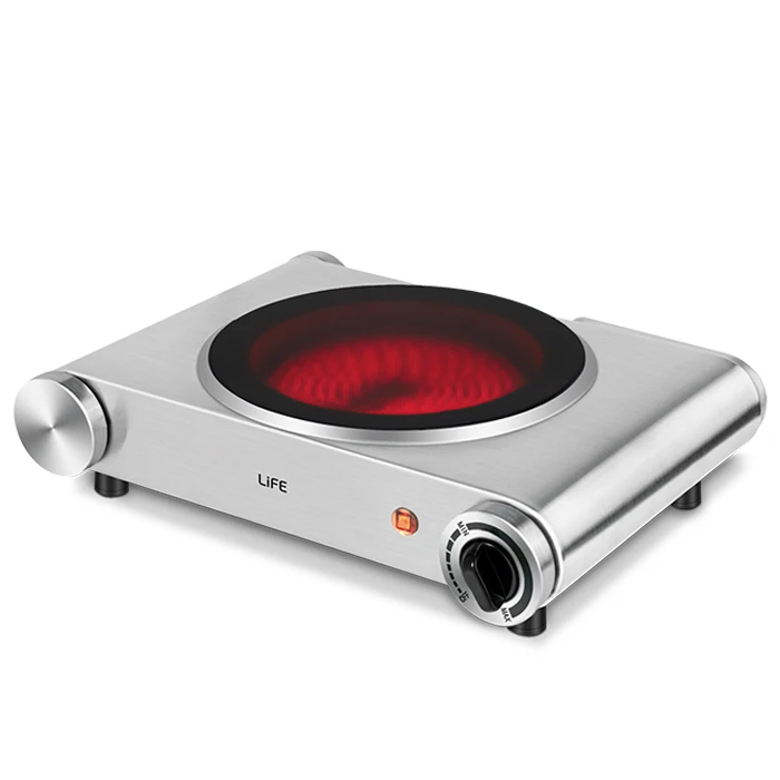 Επιτραπέζια Εστία Life μονή ηλεκτρική κεραμική 1200W.