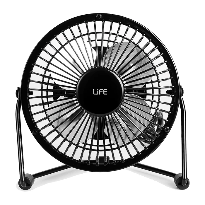 Μεταλλικός Mini Ανεμιστήρας Με Σύνδεση Usb Σε Μαύρο Χρώμα, 2.5w