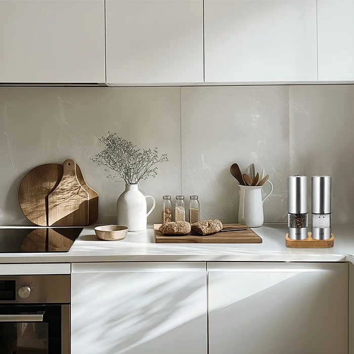 Ηλεκτρικός Τρίφτης Life Σετ 2 Επαναφορτιζόμενοι Αλάτι & Πιπέρι σε ξύλινη βάση