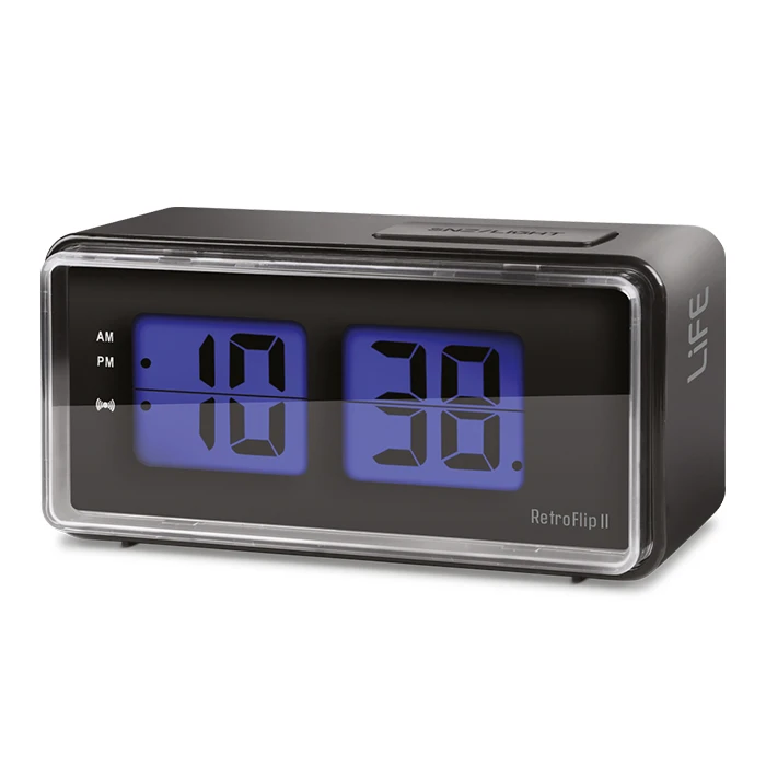 Ψηφιακό Ρολόι / Ξυπνητήρι Life με οθόνη LCD και retro flip design.