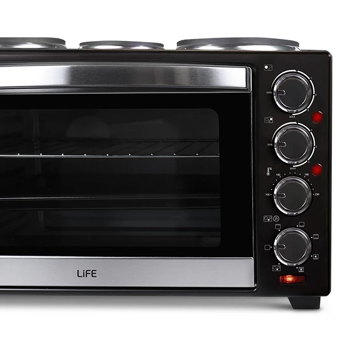 LiFE Kouzinaki 483 Ηλεκτρικό Φούρνος 48L με 3 Εστίες & Αέρα, Μαύρο