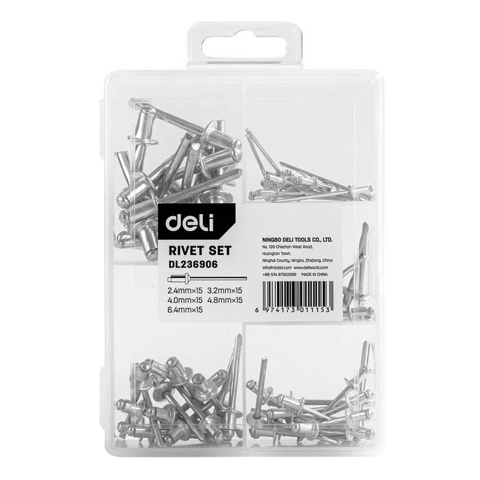 Πριτσίνια Rivet set Deli EDL236906 (75 pcs)