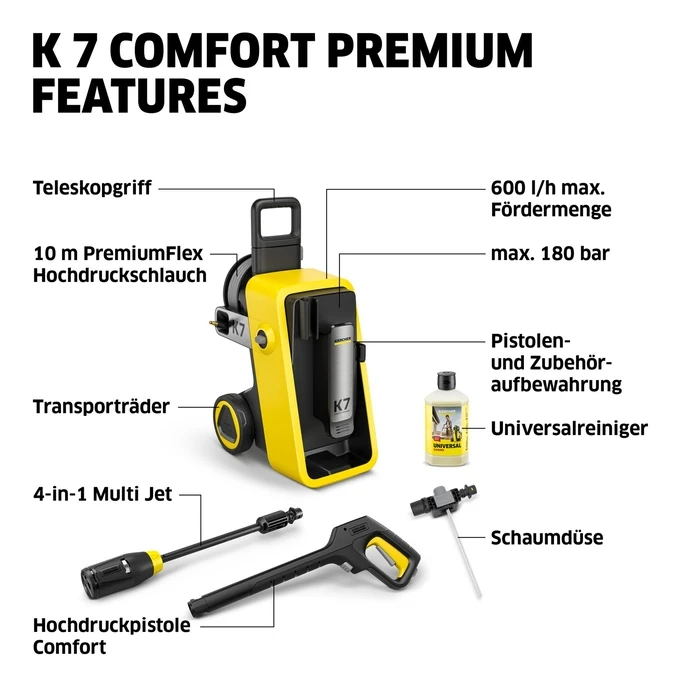 Kärcher K 7 Comfort Premium Pressure Washer 3000W 180 bar
