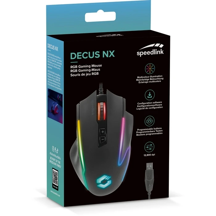 SpeedLink Decus NX RGB Gaming Mouse 12800 DPI Black
