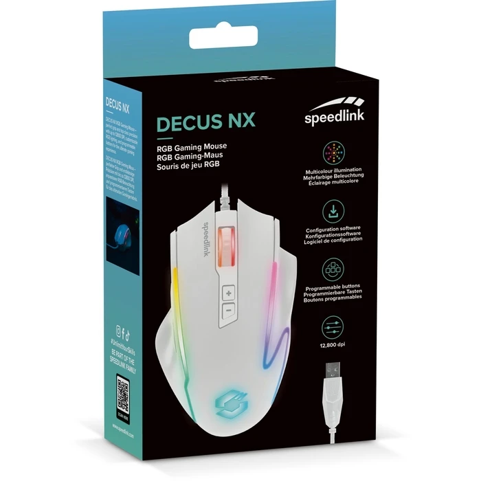SpeedLink Decus NX RGB Gaming Mouse 12800 DPI White