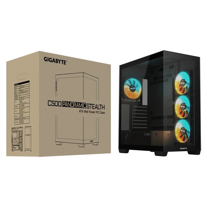Κουτί Η/Υ Gigabyte C500 PANORAMIC STEALTH ATX Black USB 3.0