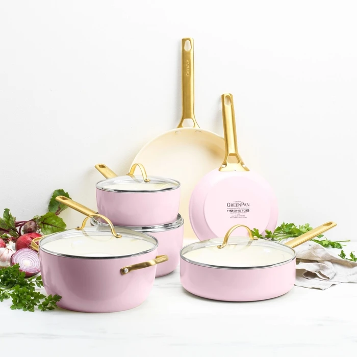 GreenPan Padova Reserve 6 pcs Pot & Pan Set Pink