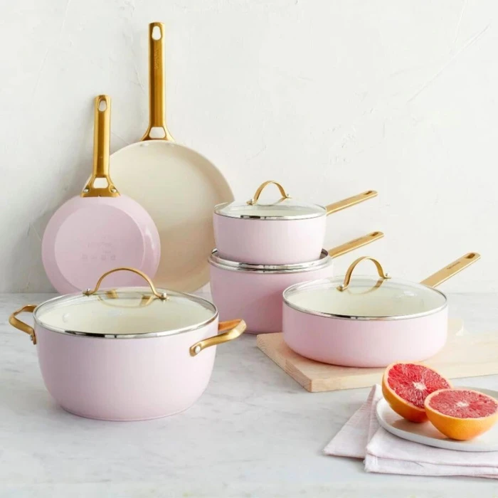 GreenPan Padova Reserve 6 pcs Pot & Pan Set Pink