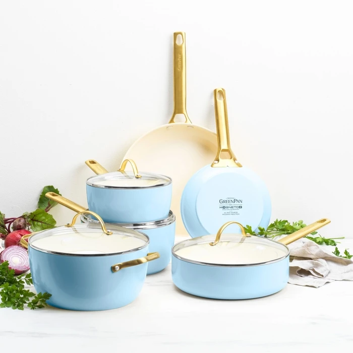 Green Pan Padova Reserve Σετ Μαγειρικά Σκεύη Light Blue με Αντικολλητική Επίστρωση 6τμχ
