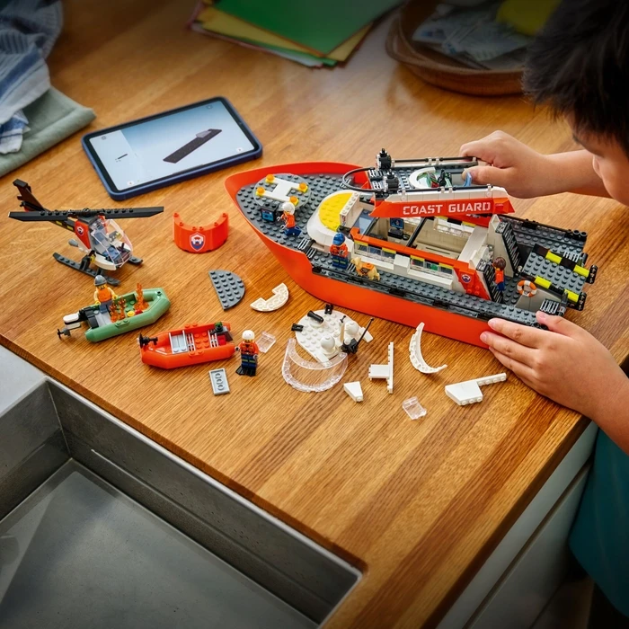 LEGO City Coast Guard Rescue Boat & Helicopter - 742 pieces, Age 7+, Model 60504