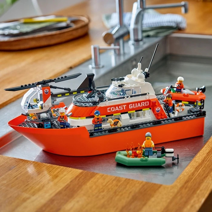 LEGO City Coast Guard Rescue Boat & Helicopter - 742 pieces, Age 7+, Model 60504