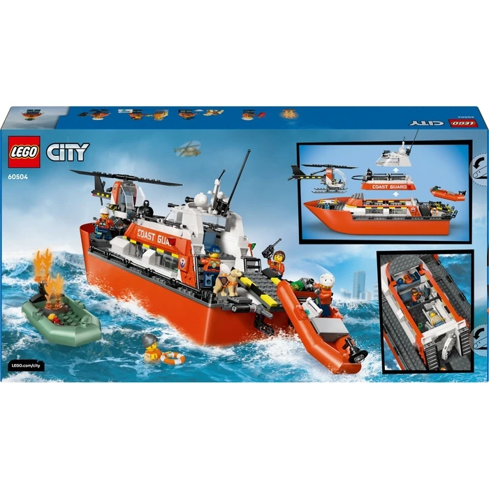 LEGO City Coast Guard Rescue Boat & Helicopter - 742 pieces, Age 7+, Model 60504