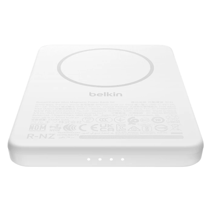 Belkin BoostCharge Slim Magnetic MagSafe Power Bank 5000mAh with USB-C Port White