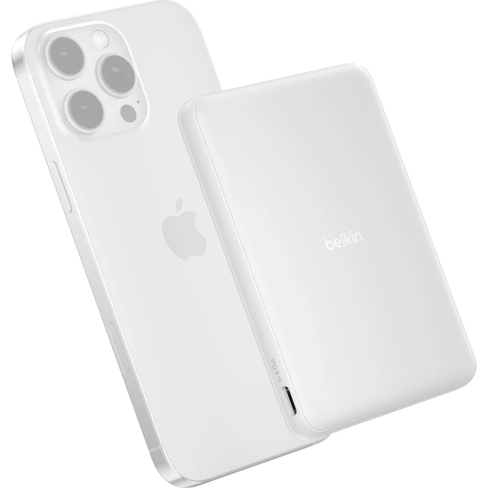 Belkin BoostCharge Slim Magnetic MagSafe Power Bank 5000mAh with USB-C Port White