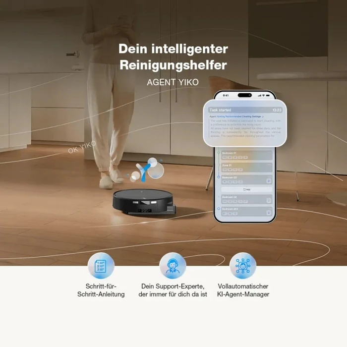 Ecovacs Deebot T90 Pro Omni Σκούπα Ρομπότ με Αυτόματο Σταθμό Καθαρισμού (Omni), Laser/LiDAR Χαρτογράφηση, 30000Pa
