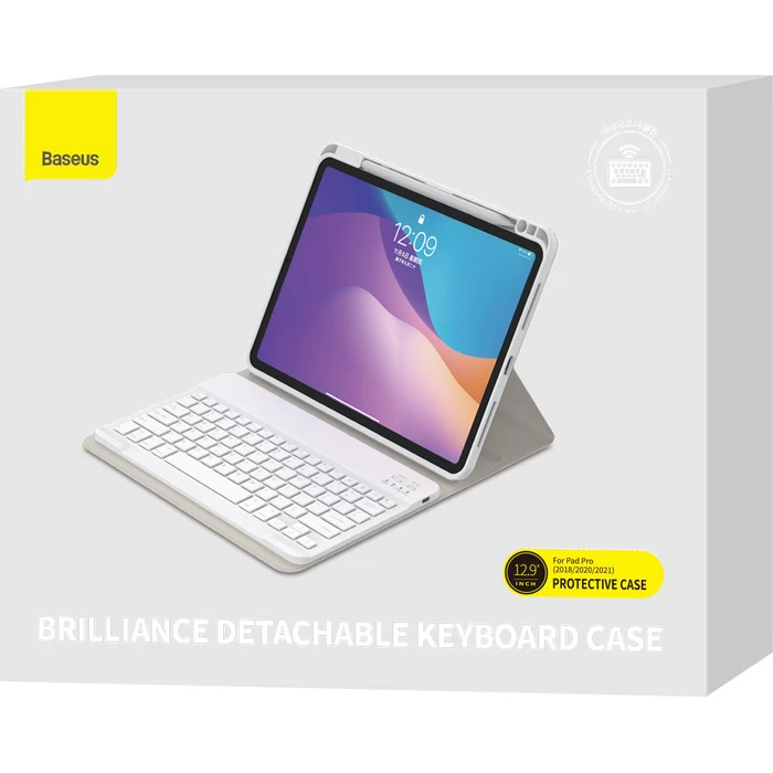 Baseus Brilliance case with keyboard Apple iPad Pro 12.9 2018/2020/2021 (3., 4. i 5. gen) white