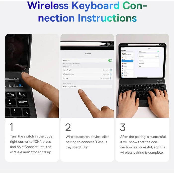 Baseus Brilliance case with keyboard Apple iPad Pro 12.9 2018/2020/2021 (3., 4. i 5. gen) white