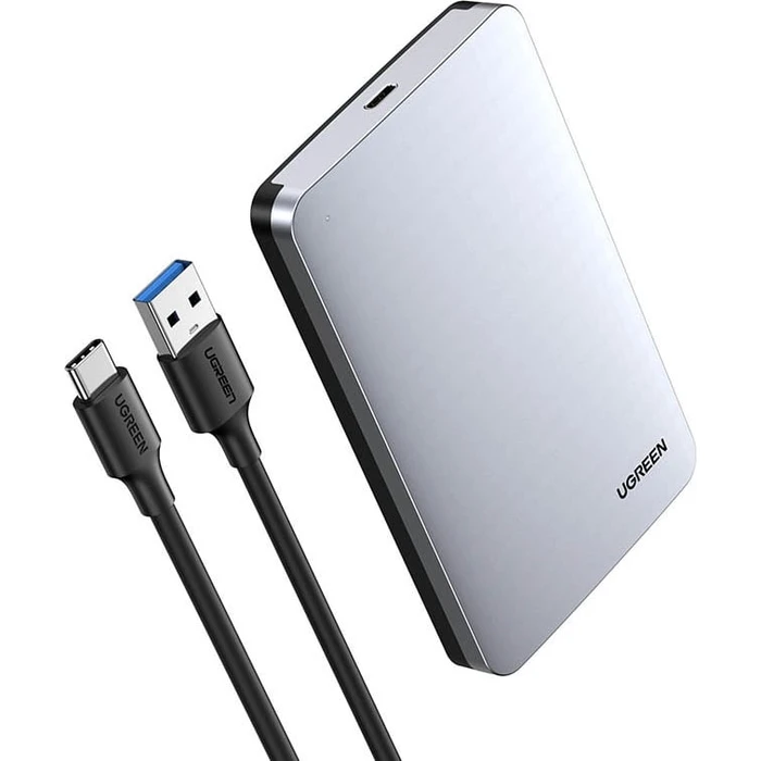 UGREEN CM300 pocket enclosure for 2.5 \'\' SATA 3.0 6Gbps hard disk gray + cable USB - USB Type C 0.5m