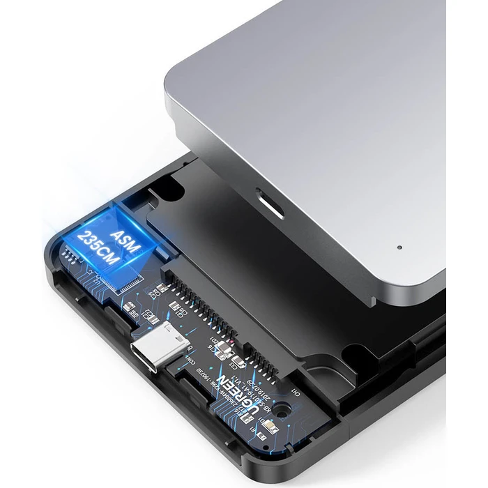 UGREEN CM300 pocket enclosure for 2.5 \'\' SATA 3.0 6Gbps hard disk gray + cable USB - USB Type C 0.5m