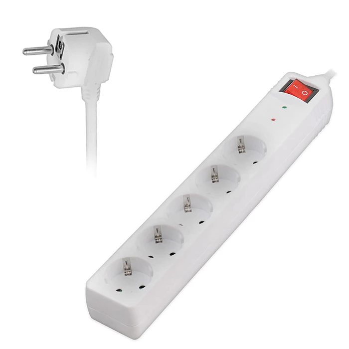 Πολύπριζο Με Προστασία Υπέρτασης Sonora SPSW501 White