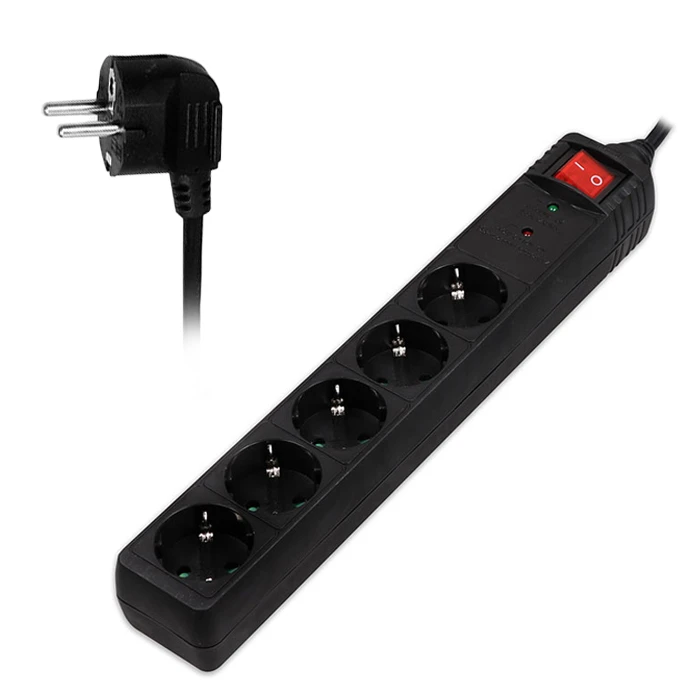 Πολύπριζο Με Προστασία Υπέρτασης Sonora SPSB501 Black