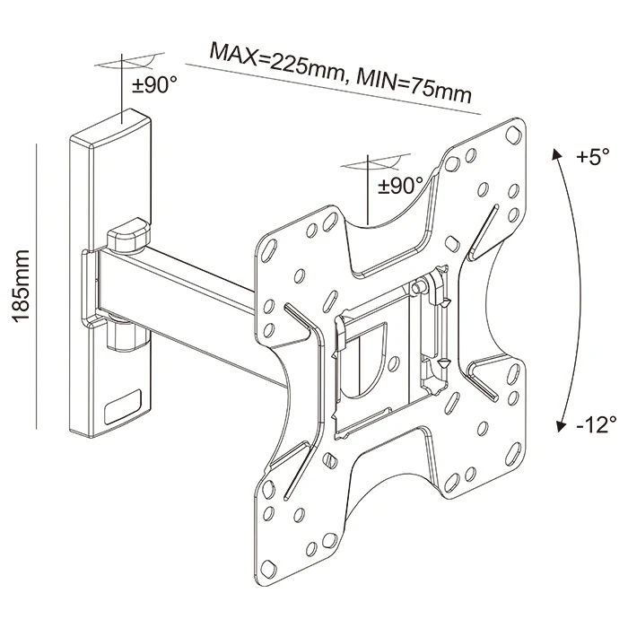Βάση Τηλεόρασης Τοίχου Sonora WonderWall 200 eMotion 19"-42" (20Kg)