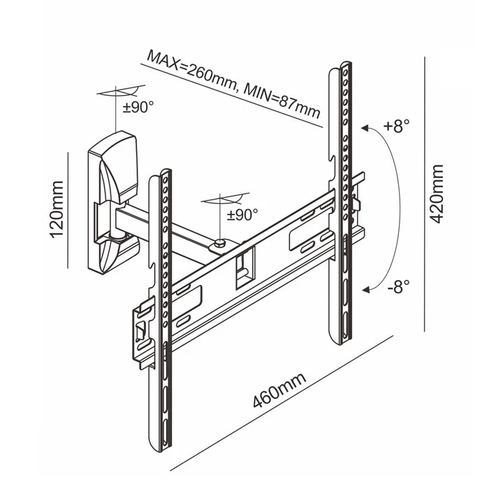 Βάση Τηλεόρασης Τοίχου Sonora WonderWall 400 eMotion 32"-55" (30Kg)