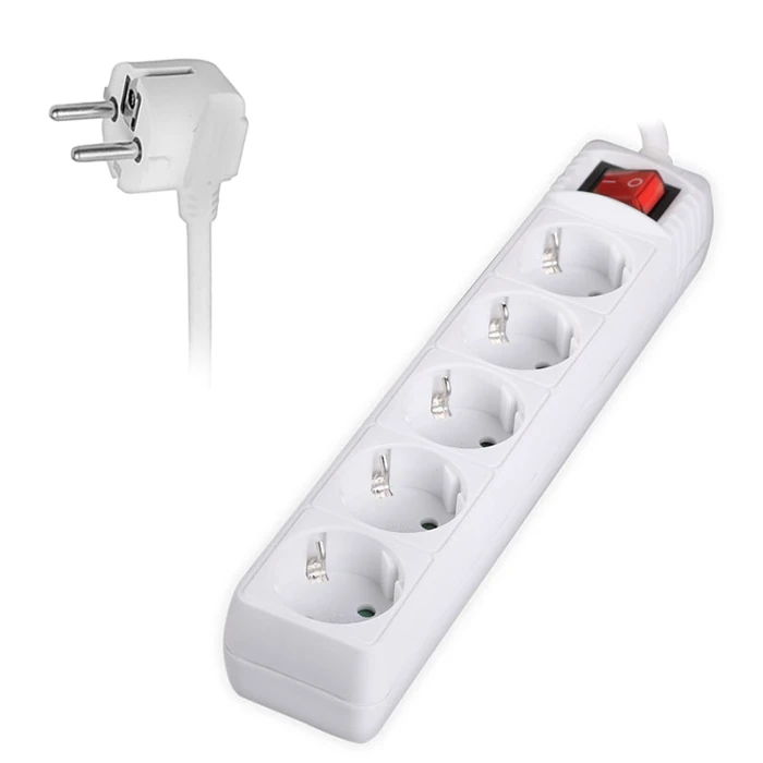 Πολύπριζο Με Διακόπτη Sonora PSW501-3M 5 θέσεων 3m Λευκό