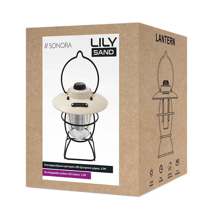 Επαναφορτιζόμενο Φαναράκι LED Sonora εξωτερικού χώρου, 3.2W