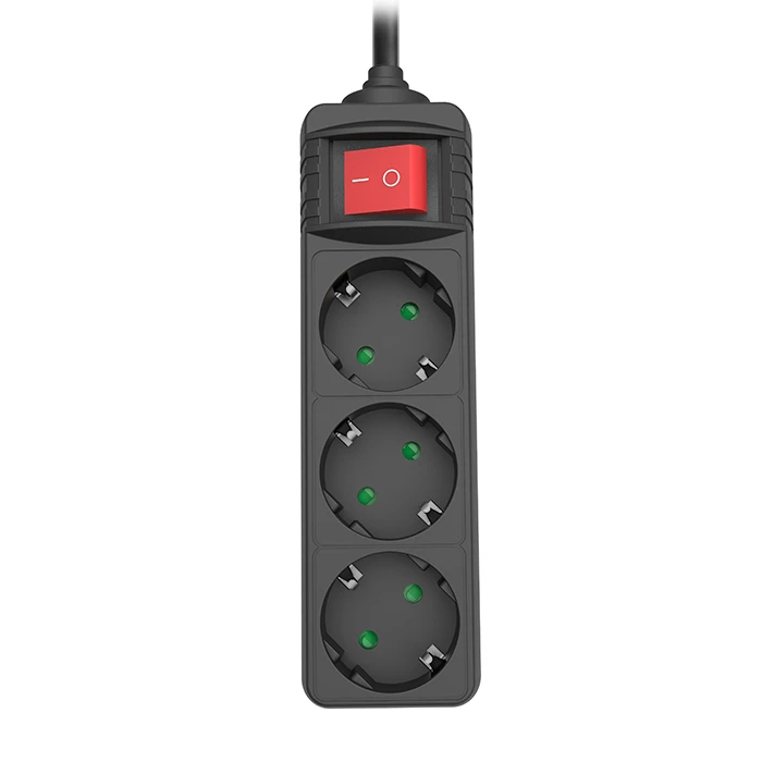 Sonora Power Strip - 3 Schuko Sockets with ON/OFF Switch and 1.5m Cable