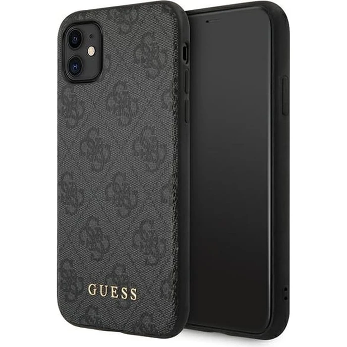 Guess GUHCN61G4GFGR Apple iPhone 11 grey hard case 4G Metal Gold Logo