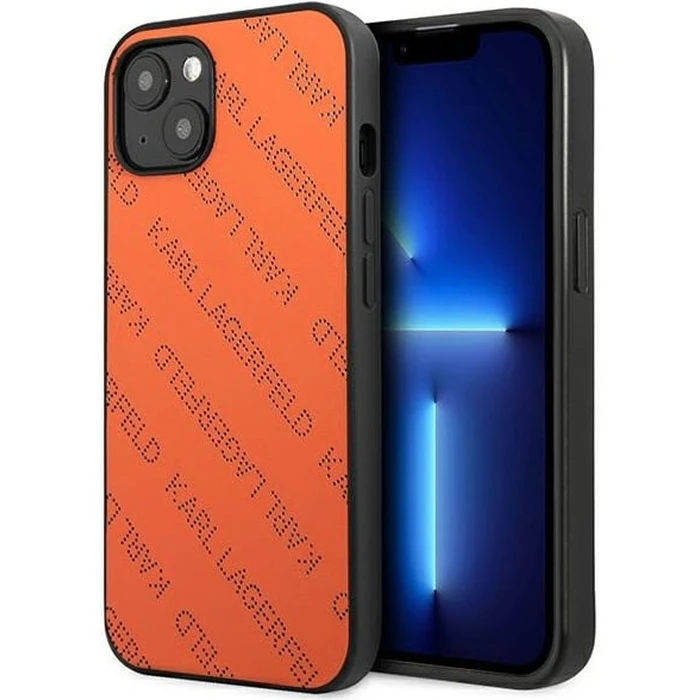 Karl Lagerfeld KLHCP13MPTLO Apple iPhone 13 hardcase orange Perforated Allover