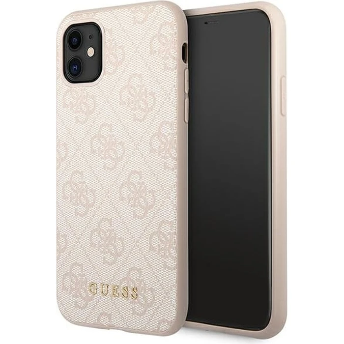 Guess GUHCN61G4GFPI Apple iPhone 11 pink hard case 4G Metal Gold Logo
