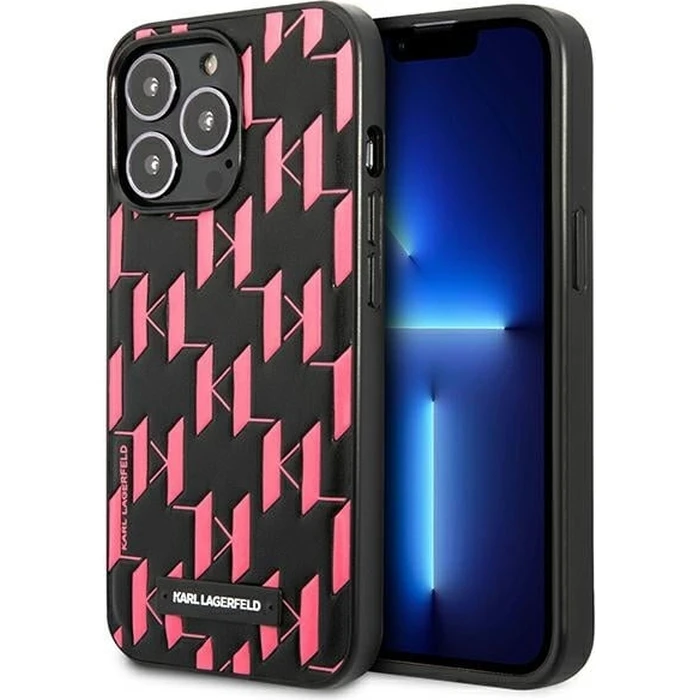 Karl Lagerfeld KLHCP13XMNMP1P Apple iPhone 13 Pro Max hardcase pink Monogram Plaque