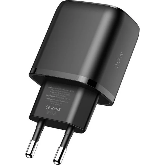 Tech-Protect C20W 2-port Network Charger PD 20W QC 3.0 Black